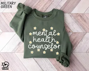 Mental Health Counselor Short Sleeved T-SHIRT / Sweatshirt, Counselor , Anxiety , Women Mental Health , Crewneck Womenswear