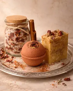 Aphrodite’s Luxury Rose 3-Pack — Hydrating Rose Soap, Large Organic Rose Bath Bomb & Mineral-Rich Bath Soak | Spa-Inspired Self-Care Gift Set