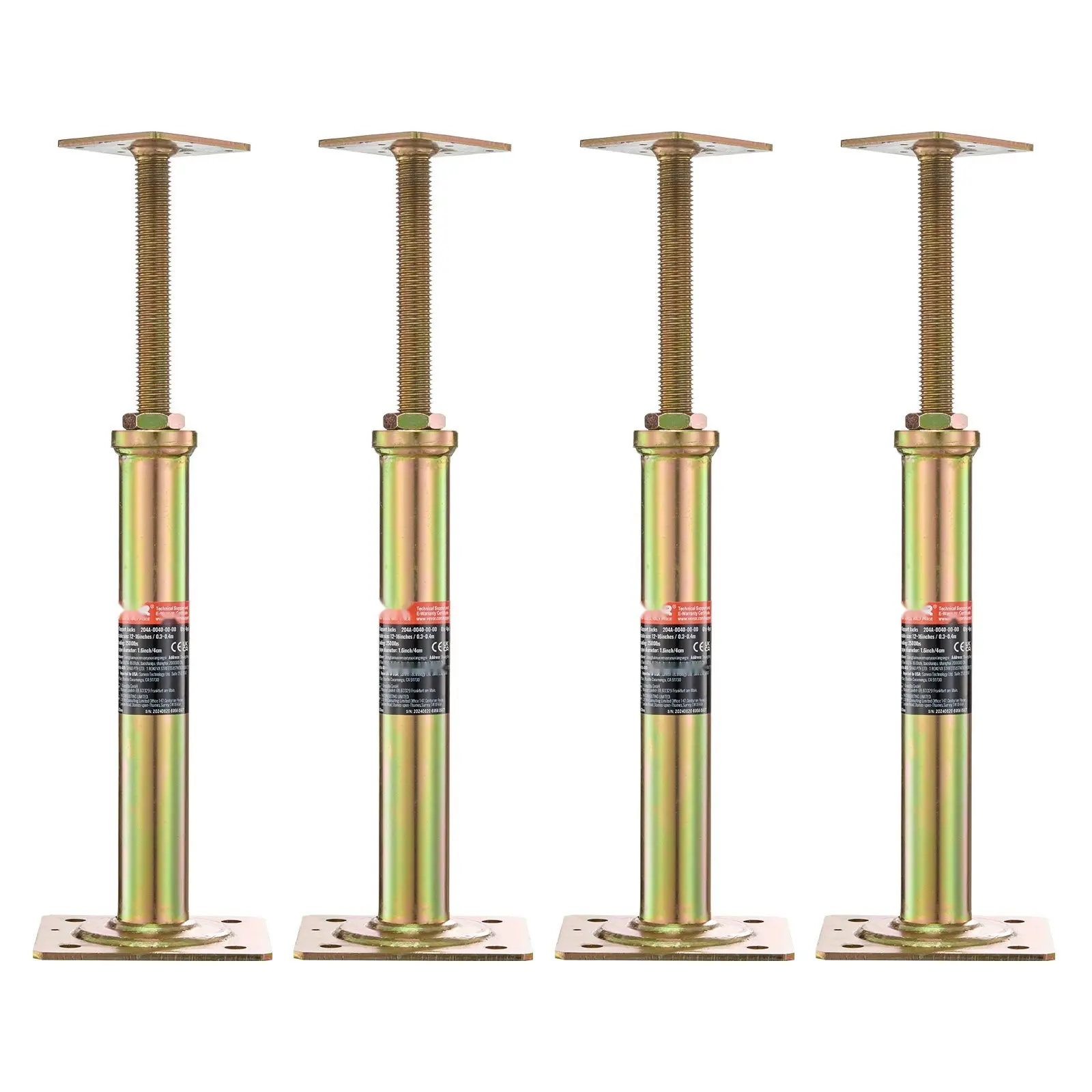 4PCS Adjustable Floor Jack Post For Home Garage Leveling Lift, Height Range 11.6"-16" Inches, Space-Saving Floor Jack Support, Post Stabilizer Stand, Vehicle Jack Aid, Heavy Duty Steel Construction, Universal Fit