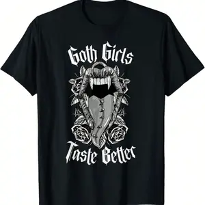 180g【100%cotton】Goth Girls Taste Better - Gothic Alt Aesthetic T-Shirt