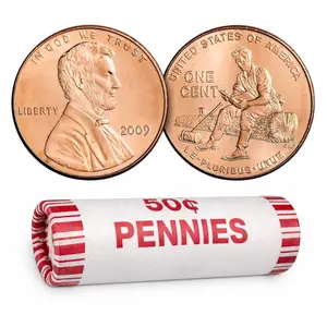 2009 Lincoln Cent Formative Years 50-Coin Roll BU – 2009 Penny (P Mint)