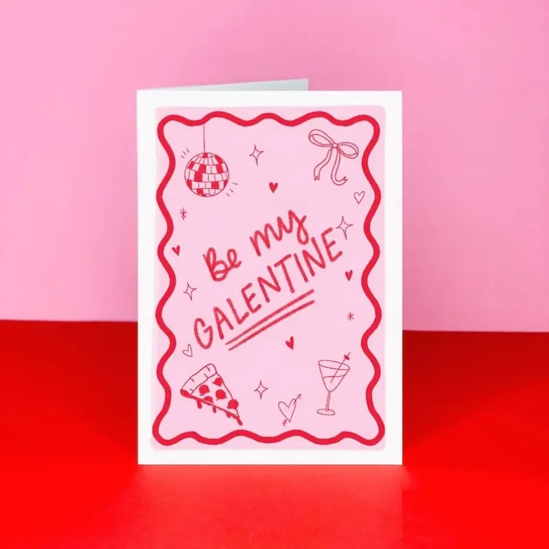 （1 Card with 1 Envelope）Be My Galentine Card: A6 Friendship Card for Bestie