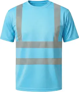 Hi Vis Safety Shirts Short Sleeve High Visibility Reflective Shirt for Men Women Class 3 Construction Shirt Work T-shirts Clothes for Warehouse Camisas Reflectivas de Trabajo para Hombre