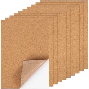 10 Pack Sheets Cork Coasters Self-Adhesive Cork Sheet, 8.27 x 5.83 Inch CorkSheet with  Adhesive Backingt for DIY Coasters Craft Accessories Wall Decor