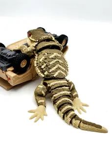 Lazy Bearded Dragon Fidget Toy  | 3D Printed | Poseable Chonky Lizard with Surprise Marble Eyes | Bad Dragon Toy