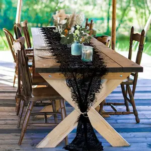 Lace Table Runner - 14x120, Black Floral Lace for Wedding, Boho, Rustic &  Decorations