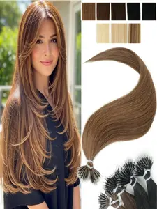 12-22 Inch Nano Ring Human Hair Extensions, 30g/pack, Real Premium Human Hair, Ombre Nano Ring, 30-55cm, Natural Look, Easy to Use