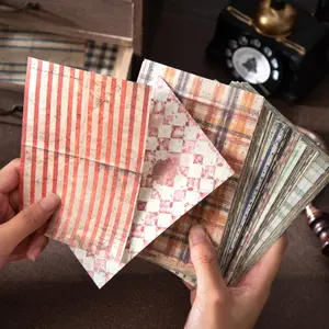 30 Sheets/bag Decorative Paper Scrapbook Page, Scrapbook Materials, Time-Woven Series Vintage Texture Theme, Hand Account Stationery Water Bottle Multi-Scene Decoration