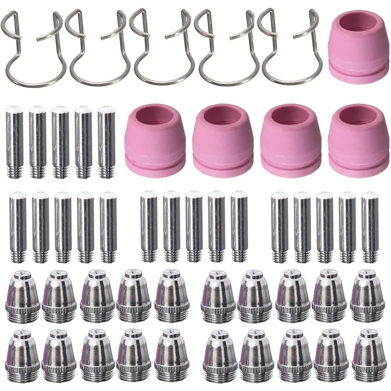 Plasma  Consumables 50 count WSD60 AG60 Non-Touch Pilot Arc Plasma   WSD-60 Accessories Electrodes Tips Nozzles Guides Kit Suitable for CUT50P CUT60P CUT-50F  Machine