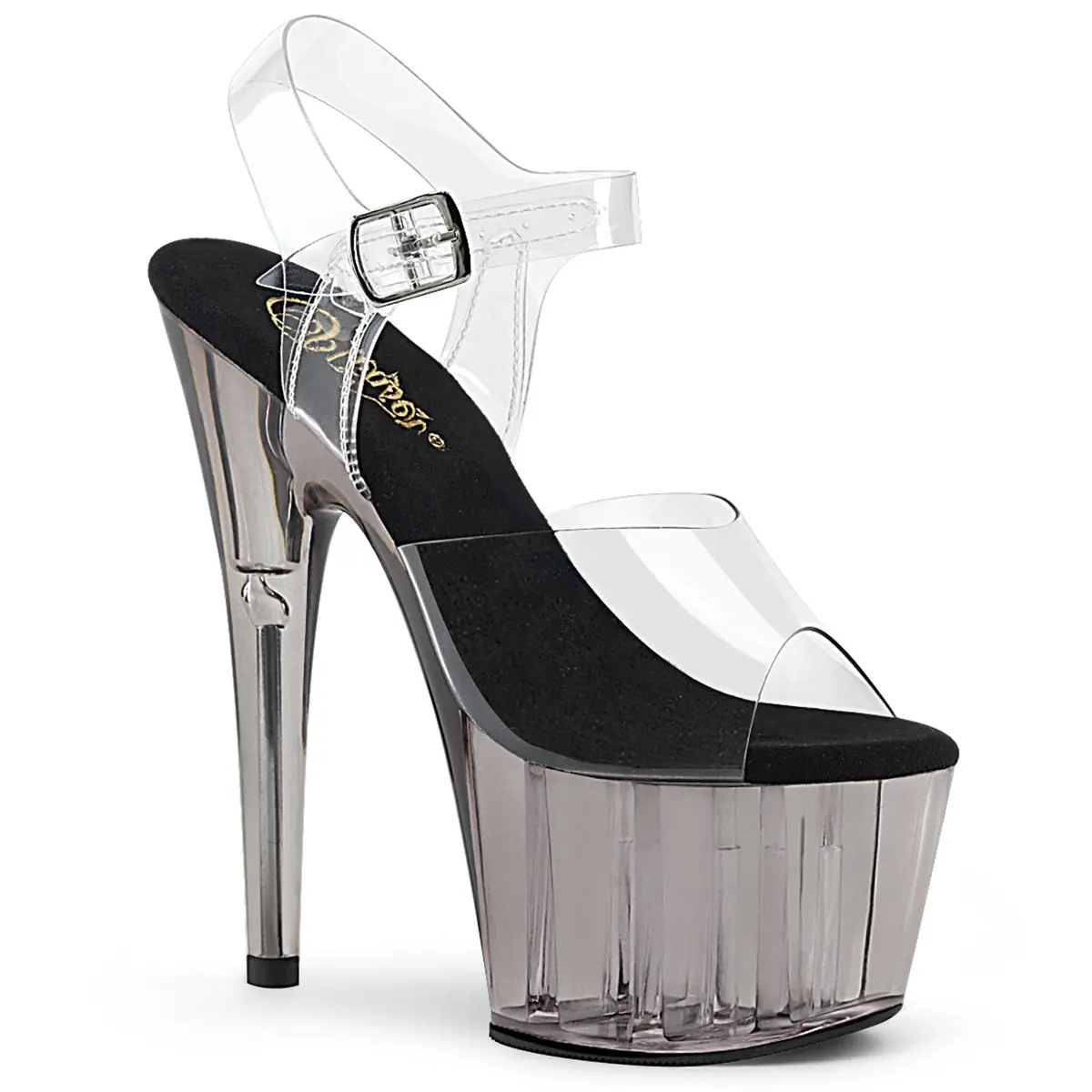 7 Inch Heel ADORE-708T Clear Smoke Tinted