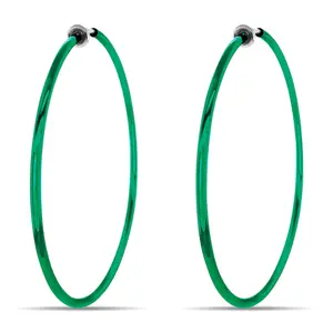 Green Spring Clip On Hoop Earrings Green Spring Clip On Hoop Earrings