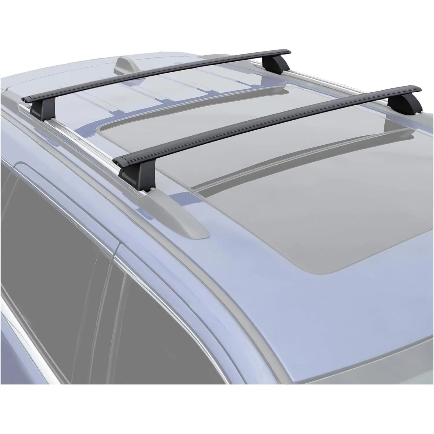 KQQIO Aluminum Roof Rack Crossbars, 1 Pair Light Weight & Not Easy to Crack, Compatible with 2011-2022 Jeep Grand Cherokee w/Grooved Side Rails, W/Customized Installation Tool, Black Replacement for 82212072AD