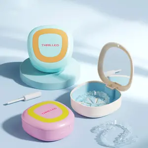 Retainer Case with Mirror and Adjustable Vent Holes, Invisalign Compatible, Mouth Guard & Aligner Case, Night Guard Storage Holder