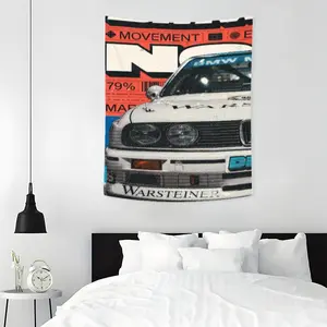 Classic Car Racing Pattern Tapestry, 1 Count Aesthetic Wall Hanging Decor, Polyester Tapestry for Bedroom Home Office Decor, Gift for Friends