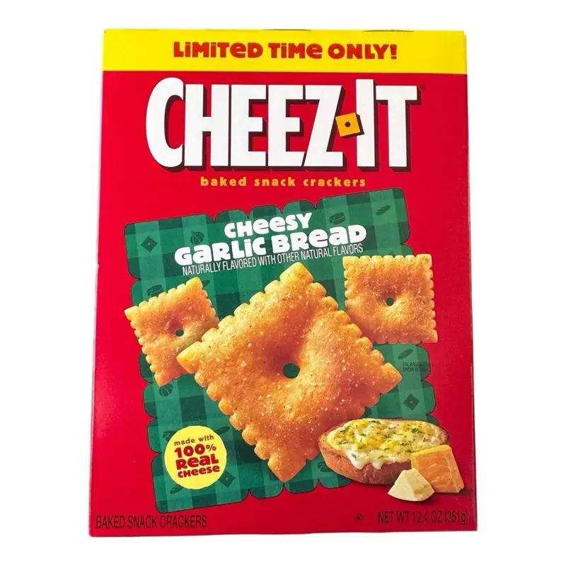 Cheez-It Cheesy Garlic Bread Baked Snack Crackers 12.4 oz Made with 100% Real Cheese Limited Time Only