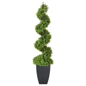 Puleo International 5 ft. Topiary Spiral Boxwood Tree