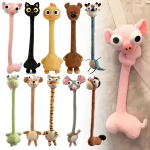 Cartoon Animal Long Neck Animal Plush Toy Multicolor Dragon Frog Monkey Tiger Hanging Doll Soft Knot Hanging Bag Pendant