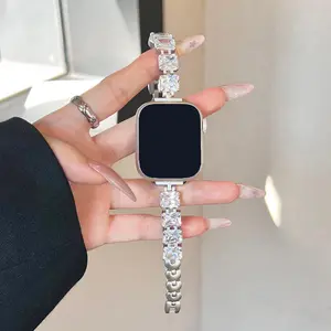 Rhinestone Decor Watch Band, Fashionable Watch Band for Women, Watch Band for Apple Watch 38/40/41mm & 42/44/45/49mm, Wearable