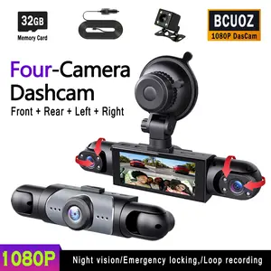1080P Four-Lens Car Dvr Recorder, 360-Degree Panoramic View, Night Vision/motion Detection/circular Recording Multifunctional Dash Cam