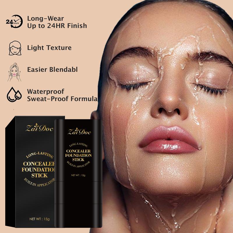 Zaidoc 7-color Dual -Ended Foundation Concealer Stick, Dual-ended with Built-in Brush, Moisturizing & Lightweight. Zaidoc 7-color Dual -Ended Foundation Concealer Stick, Dual-ended with Built-in Brush, Moisturizing & Lightweight.