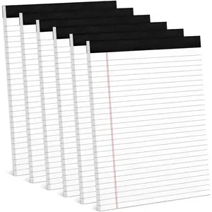 6 Pack 8.5 x 11 Legal Pads for Office Supplies Paper Pads 8.5 x 11 White Note Pads for Work Lined Writing Pads Notebook White Legal Pads Wide Ruled Notepads 30 Sheets Per Writing Pad Legal Note Pad