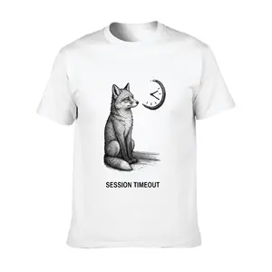 Casual Style Men's T-Shirt Fox And Clock Session Timeout Graphic Summer Wear Gift For Tech Lovers