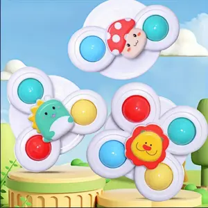 3-In-1 Suction Rotating Gyroscope + Soothing Teether + Bath Bug Toy Set, Travel Toys, Safe Durable, Stable Unbreakable, 3 Piece Newtoy, Play