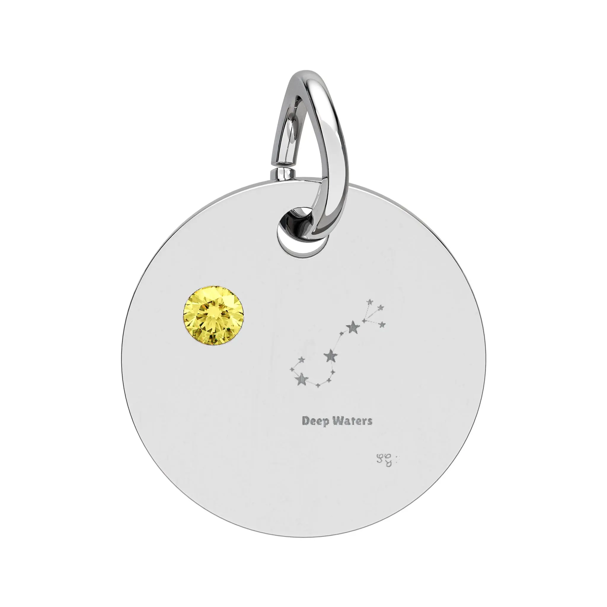 Scorpio Topaz  Birthstone Circle Charm Engraving | Premium collection