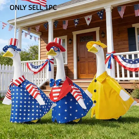 Easter Independence Day Graduation Porch Goose Clothes Egg Rabbit Print, All Seasons Decorations, Holiday Decorations, Ornaments, Party Decoration