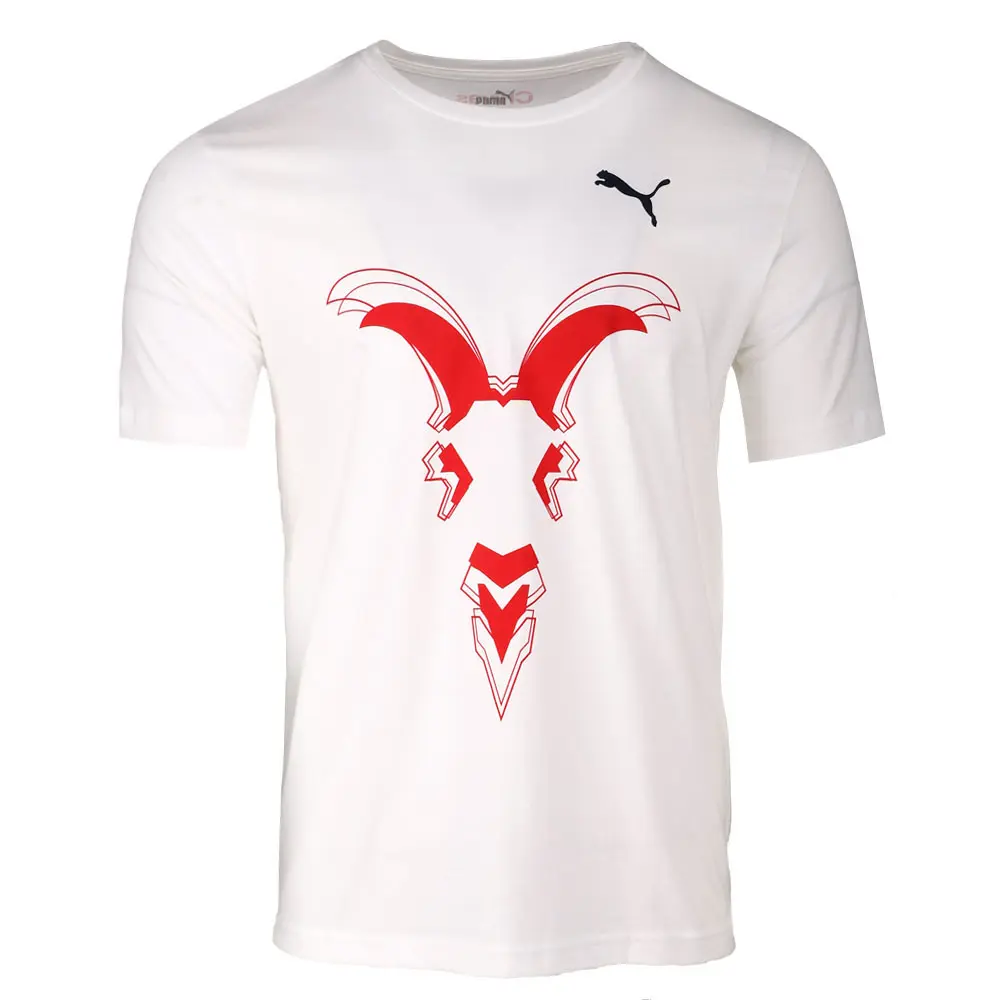 PUMA Mens Chivas Men Graphic Crew Neck Short Sleeve Casual Tops Casual - White