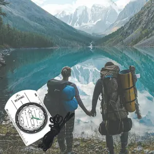 Mini Compass, Acrylic Transparent Compass, Multi-Function Portable with Scale Markings, Ideal for Outdoor Enthusiasts, Essential for Hiking, Cycling and Mountaineering