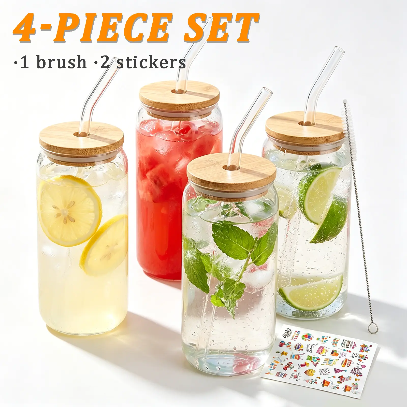 Large Capacity Clear Glass Cup Home Office School Dorm High Appearance Transparent Shatter Resistant Heat Cold Resistant Reusable Drinkware For Cola Juice Milk Tea Yogurt Coffee Water Daily Beverage Drinking Cup