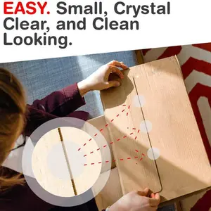 Transparent Pulp Circle Package Seals Self Adhesive Stickers - 1 Inch Irregular Round Wafer Labels for Mailing Envelopes, Packages, Tabs, Gift Wrapping - Bulk Discount Wood-Based Adhesive