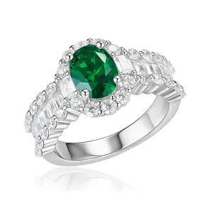 Edith Cocktail Ring in Emerald