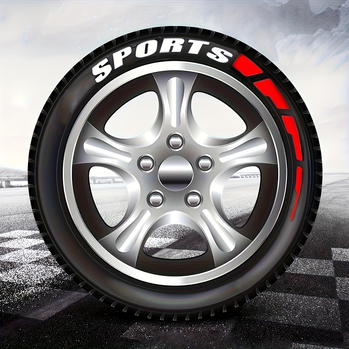 8pcs 3D Visual Effect Tire Lettering Stickers, Full Set for 4 Tires, DIY Sports Racing Wheel Decals for Cars & Motorcycles, Universal Styling Accessories.