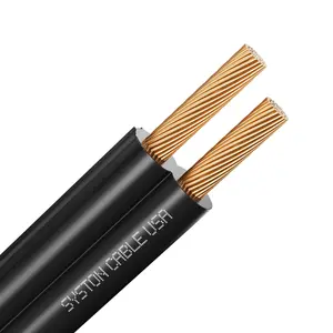 SYSTON 10/2 Low Voltage Landscape Lighting Wire 10 AWG 2 Conductors Direct Burial Stranded Copper Cable for Outdoor Garden Path Solar Patio Driveway Decks UL/ETL Listed