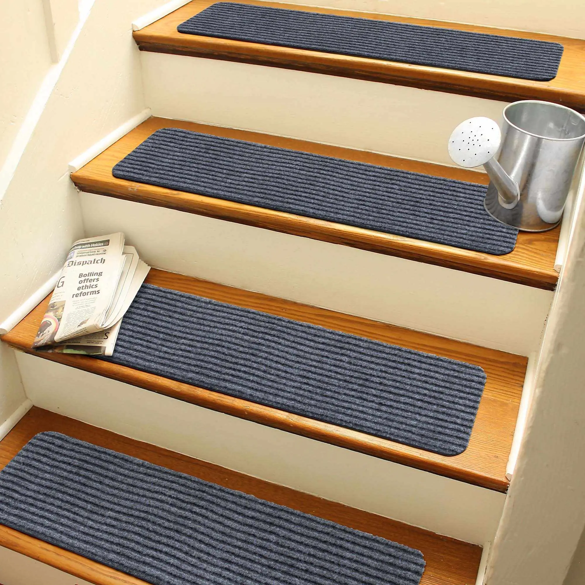 Basic Stair Tread Rugs, Light Gray Basic Stair Tread Rugs, Light Gray