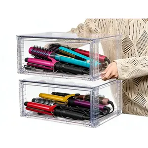 2-5 Pack Large Clear Stackable Storage Drawers 27QT, Easily Assemble Closet/Styling Tools Storage Bins, Dust-Proof UnderBed Organizer for Hot Tools, Clothing, Bedroom, Entryway, Playroom & Apartment Organization