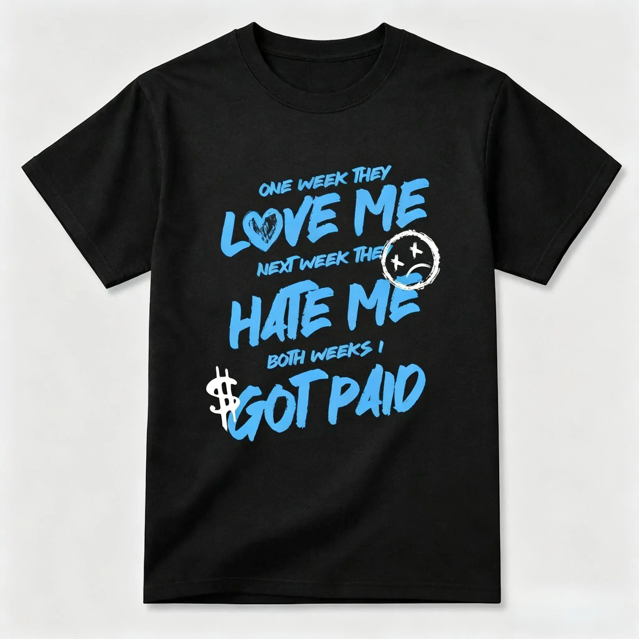 Unisex Short Sleeve Lightweight Tee Tops to Match Jordan 14 Black & University Blue Sneakers, Everyday Casual Summer Streetwear, Comfortable I Got Paid. Urban Outfitters Sports Top, Shortsleeve