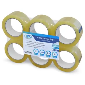 IDL Packaging Concord Packing Tape - 2" x 1.6 mil x 110 Yards, Clear (Pack of 36) - for Storage, Office, Moving and Shipping, Excellent Carton Sealing Tape