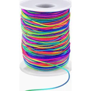 1mm Stretchy Bracelet String, Sturdy Rainbow Elastic String Elastic Cord for Jewelry Making, Necklaces, Beading and Crafts
