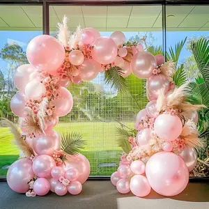 Double Layer Pearl Pink Balloon Arch Kit with Dusty Rose Blush Mix for Party Event Decor Setup