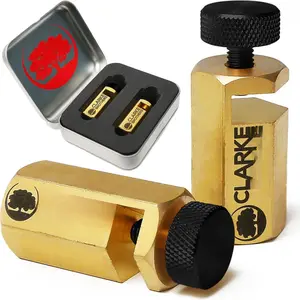 2 count Stair Tread Gauge for Conventional Framing Square or Carpentry Square  Heavy-Duty Brass Stair Gauge Set  Large Knob Size  Long Brass