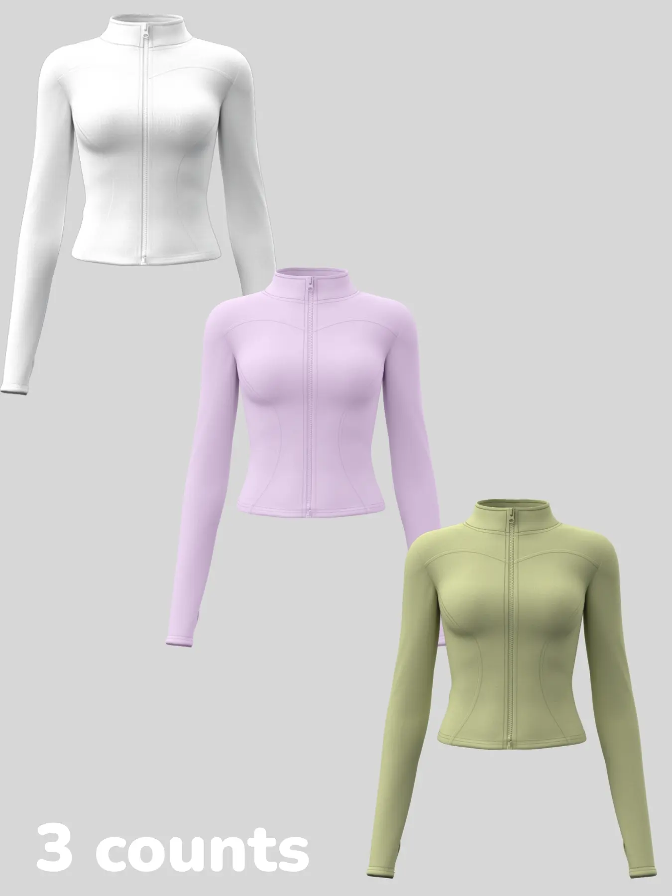 white + light purple + green.