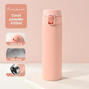 Stainless Steel Vacuum Insulated Water Bottle 304 Double Wall Thermos for Hot and Cold Drinks Leakproof with Flip Lid Portable for Travel School Gym Hydration Tumbler