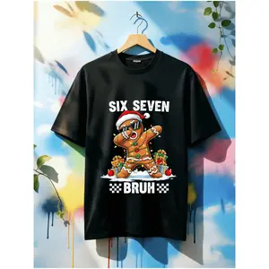 Fun Christmas Gingerbread Man Men's Long Sleeve T-Shirt, Holiday Style, 1 Piece