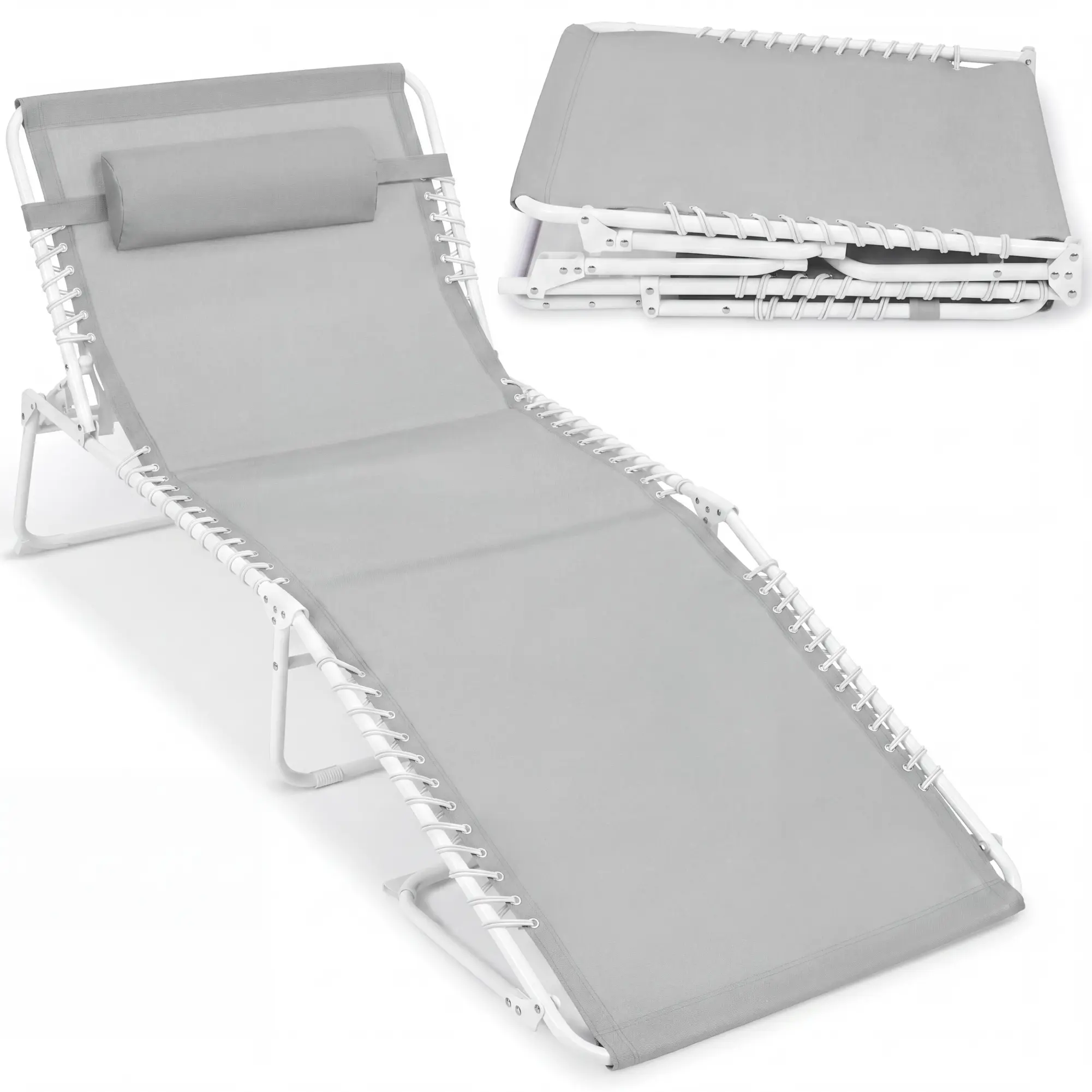 Best Choice Products Extra Wide Patio Chaise Lounge Chair, Portable Folding Recliner w/ 8 Positions