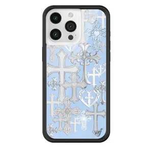 Wildflower Cases - Cross Girl, Limited Edition iPhone Case | Accessories Durable Protection Cover Gothic Trendy Blue Custom Emblem