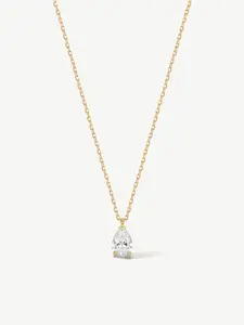 "Essence of Elegance" 0.5 Carat Pear Shape Lab Grown Diamond Solitaire Necklace in 14K Solid Gold Promise Anniversary Birthday Gifts for Women
