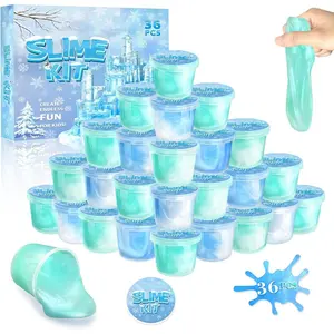 36 Pack Frozen Slime Party Favors for Kids Winter Snowflake Slime Putty Toys Christmas Easter Birthday Goodie Bag Stuffer Classroom Reward for Girls Boys Stretchy Non-Sticky Stress Relief